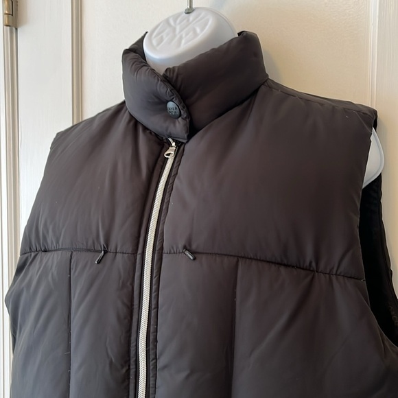 Down Puffer Zipper Vest Womens Large Blue Pockets Warm Active Athleisure Hiking - Picture 2 of 16